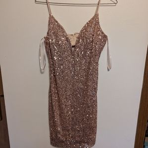 Keep your shine sequin mini dress pink